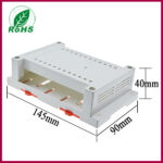 XDI02-38 Light Grey Plastic Din Rail Enclosure With Ventilation and Dual Red Locking Tabs 尺寸图